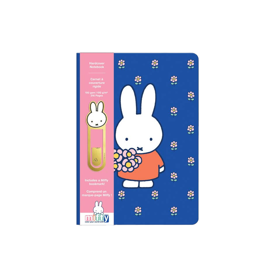 Miffy Dreamy Petals Hardcover Notebook with Enamel Bookmark