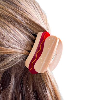 Mini Hot Dog Hair Claw Clip