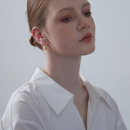 Minimalist Rectangular Hoop Earrings