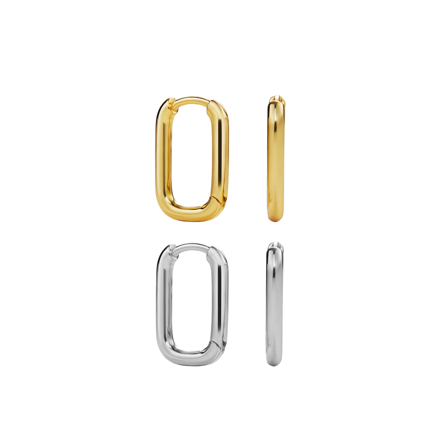 Minimalist Rectangular Hoop Earrings