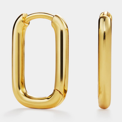 Minimalist Rectangular Hoop Earrings