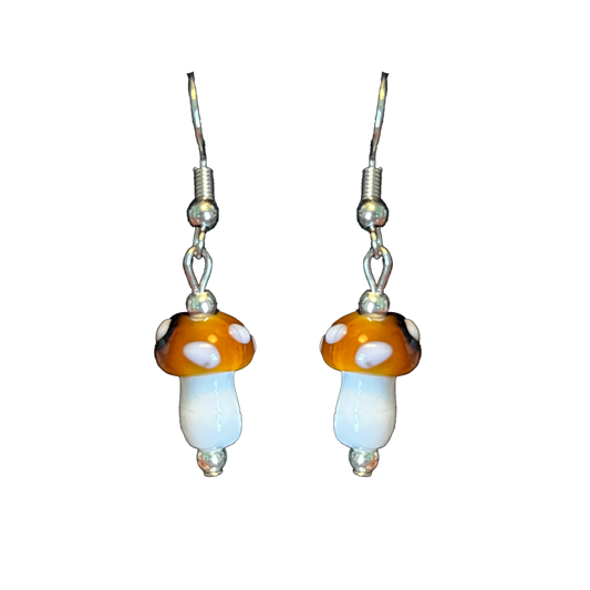 Mini Mushroom Dangle Earrings