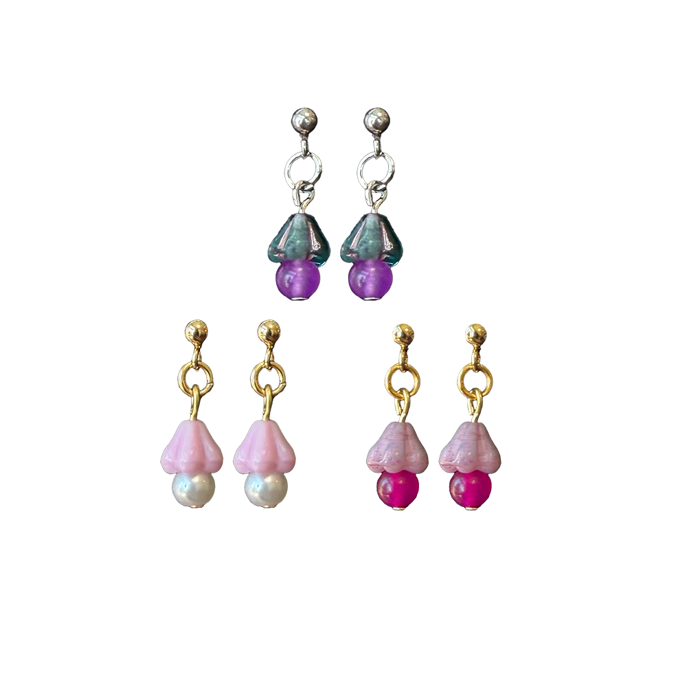 Mini Mushroom Dangle Earrings