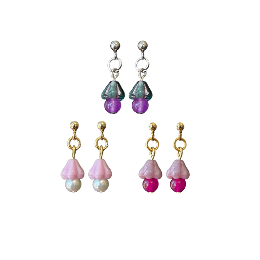Mini Mushroom Dangle Earrings