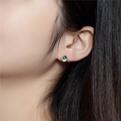 Moss Agate Post Earrings
