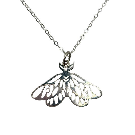 Sterling Silver Moth Necklace