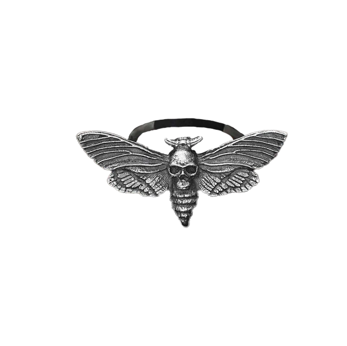 Sterling Silver Realistic Deaths Head Moth Ring