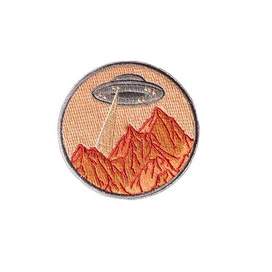 UFO Mountain Retro Style Iron-On Patch