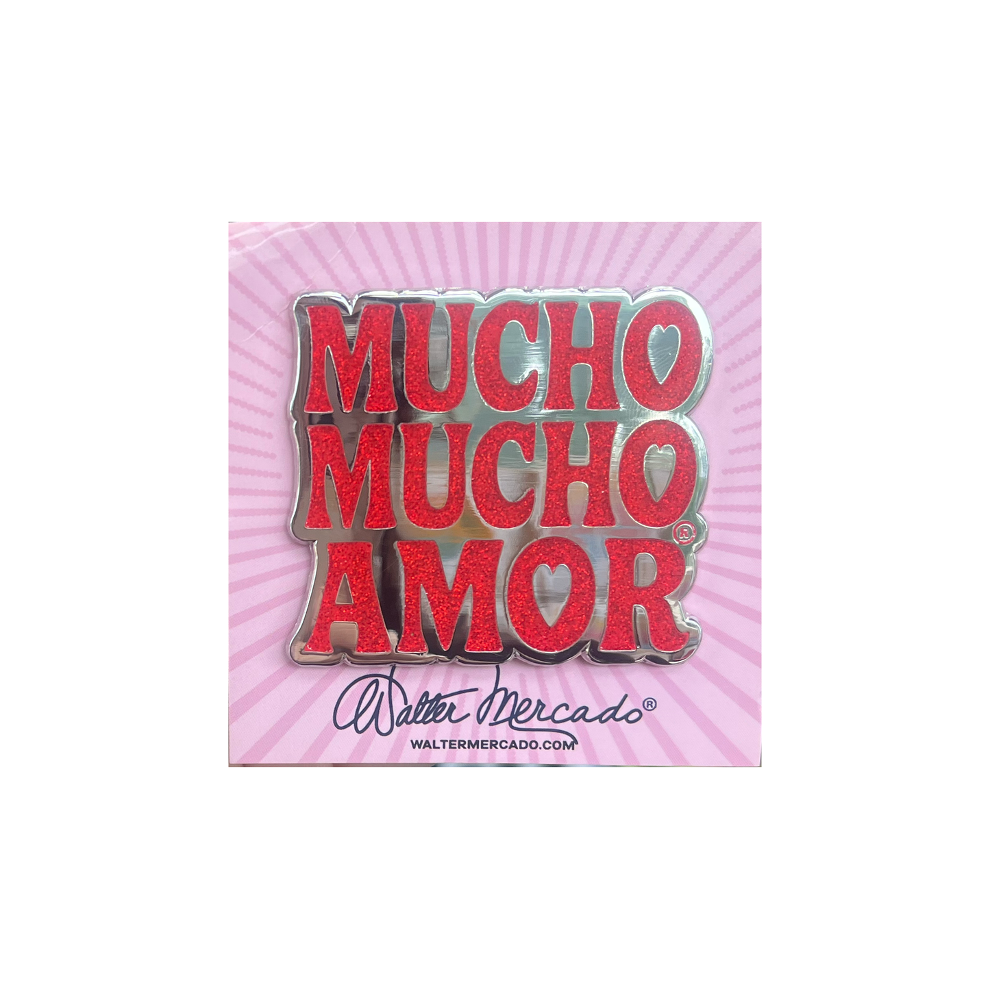 Walter Mercado Mucho Mucho Amor Glitter Enamel Pin