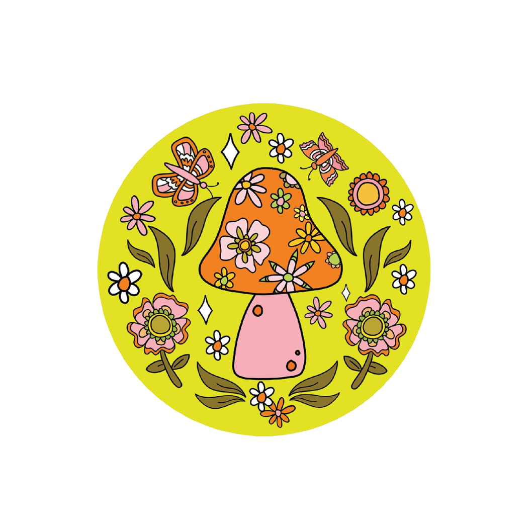 Mushroom Flower Vinyl Sticker
