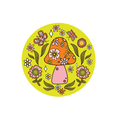 Mushroom Flower Vinyl Sticker