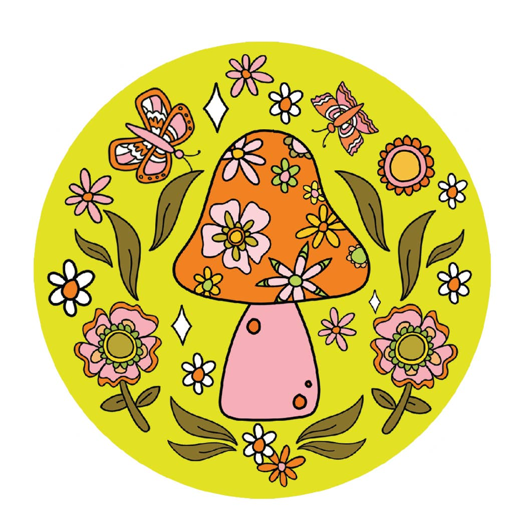 Mushroom Flower Vinyl Sticker