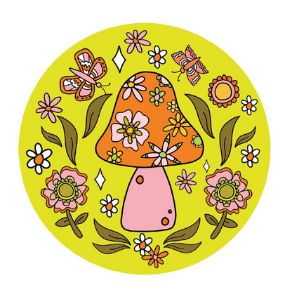 Mushroom Flower Vinyl Sticker