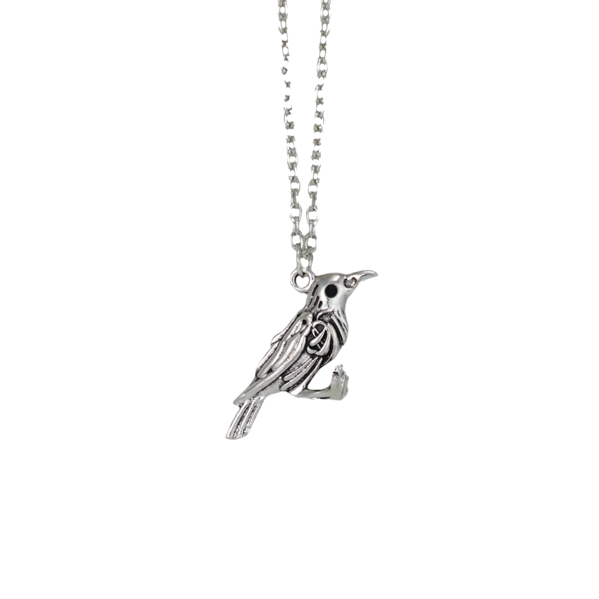 Nevermore Silver Raven Necklace