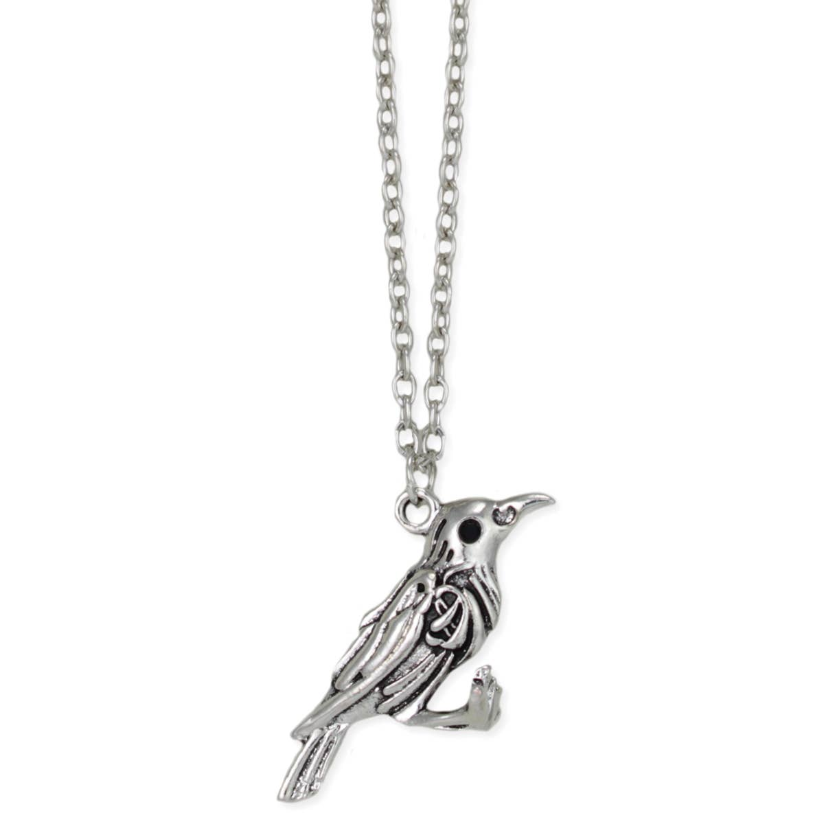 Nevermore Silver Raven Necklace