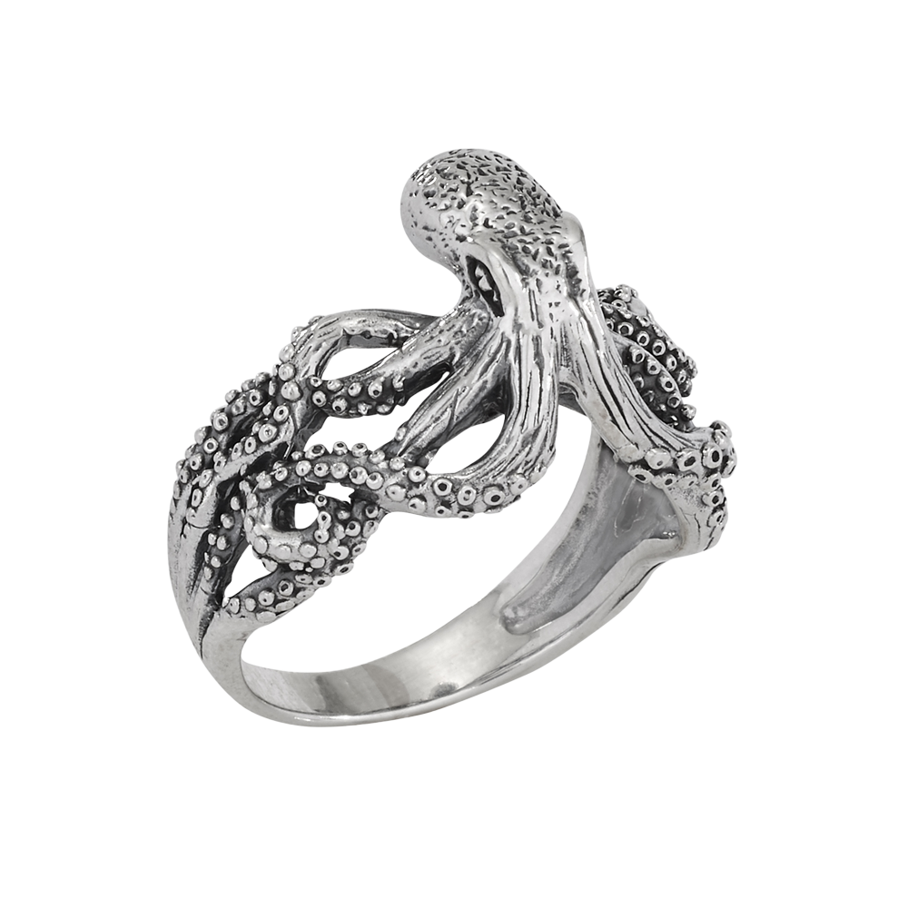 Octopus Love Sterling Silver Ring