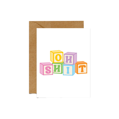 Oh Shit Baby Blocks Card
