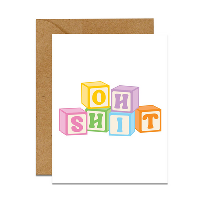 Oh Shit Baby Blocks Card