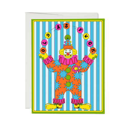 Old Clown Birthday Card