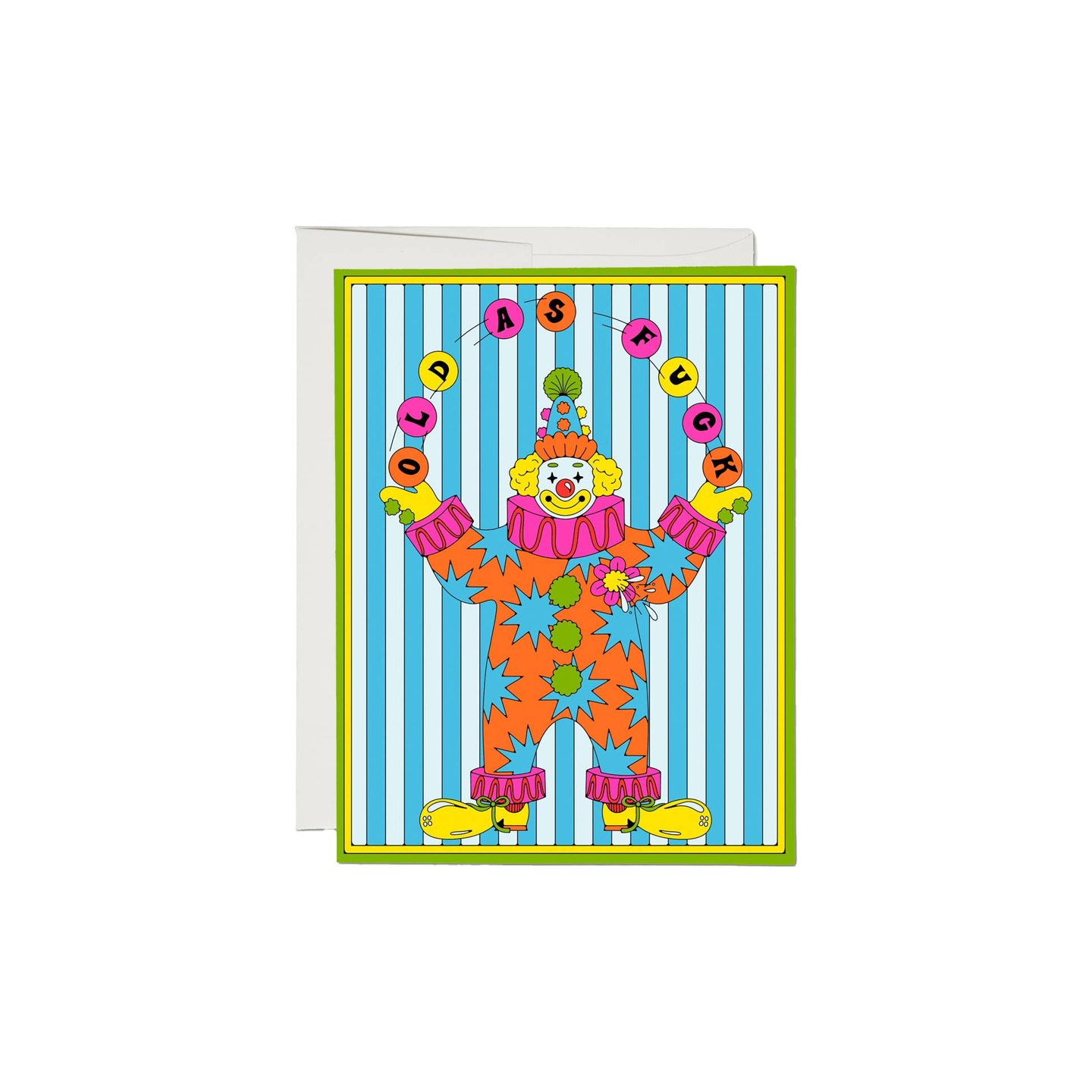Old Clown Birthday Card