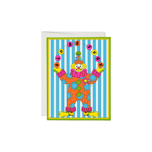Old Clown Birthday Card