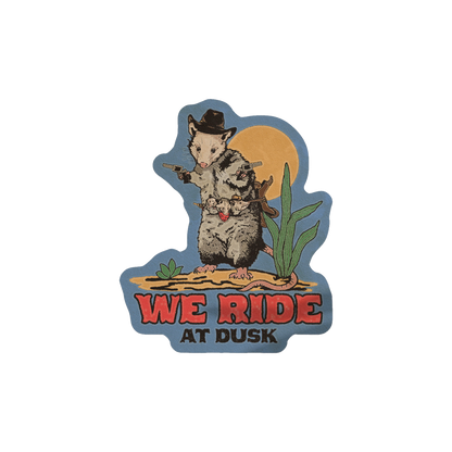 Opossum Cowboy Sticker