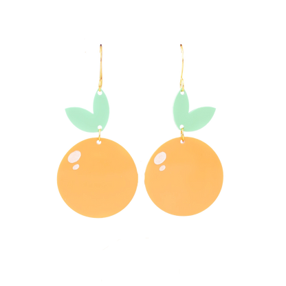 Orange Fruit Acrylic Dangle Earrings