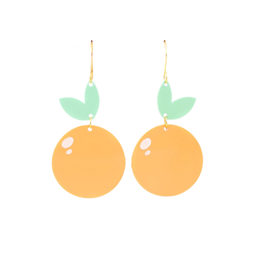 Orange Fruit Acrylic Dangle Earrings