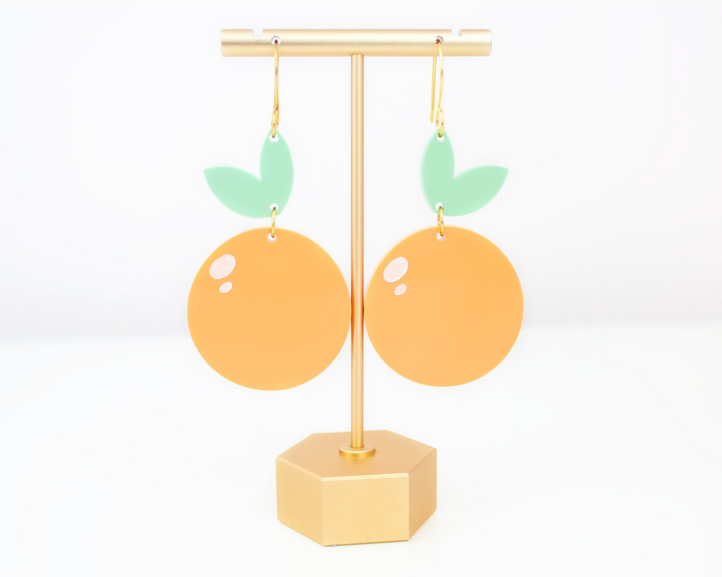 Orange Fruit Acrylic Dangle Earrings