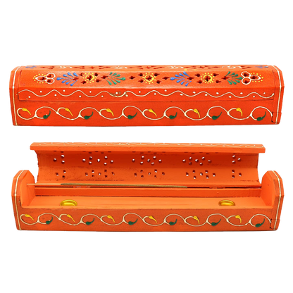 Painted Wooden Incense Burner Box