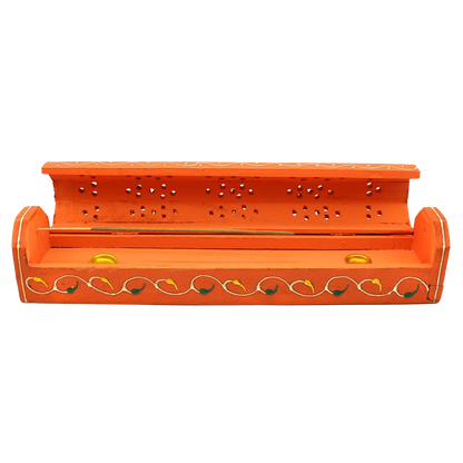 Painted Wooden Incense Burner Box