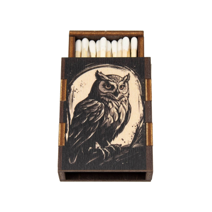 Owl Wooden Box Matches