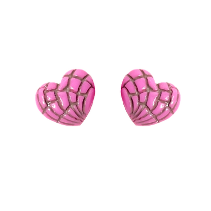 Pan Dulce Concha Heart Post Earrings