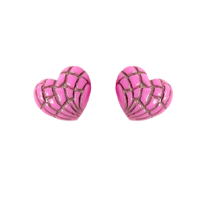 Pan Dulce Concha Heart Post Earrings