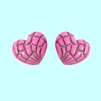 Pan Dulce Concha Heart Post Earrings