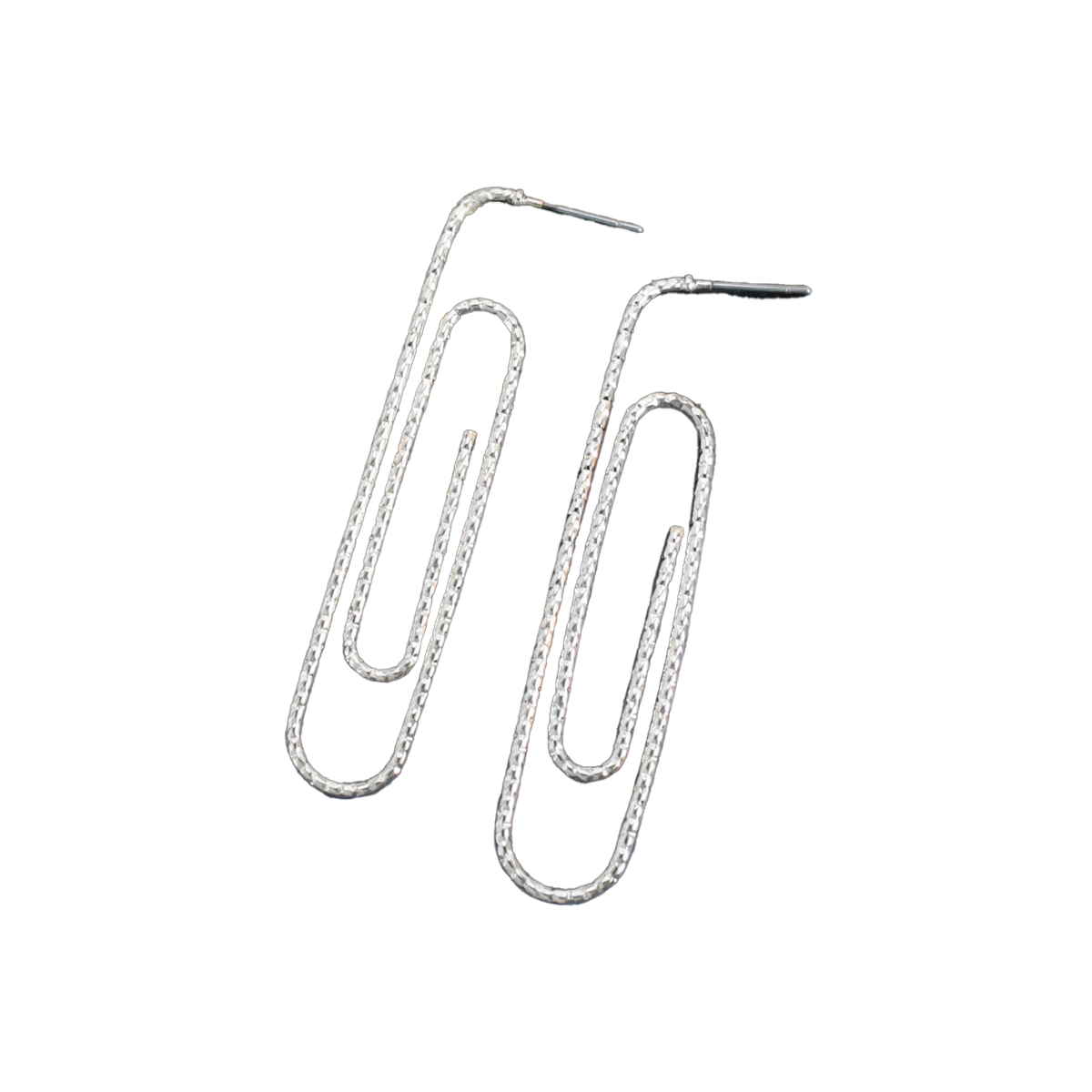 Head of the Class Silver Paperclip Dangle Earrings