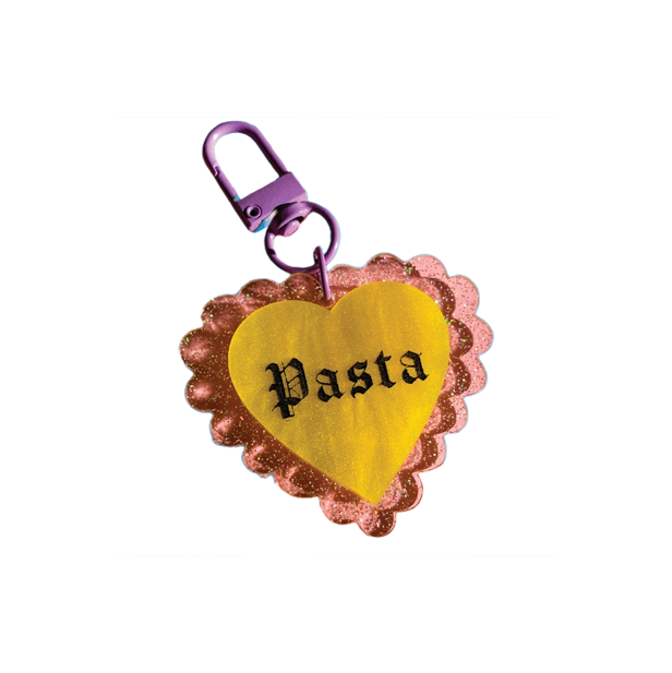 Pasta Heart Keychain or Bag Charm