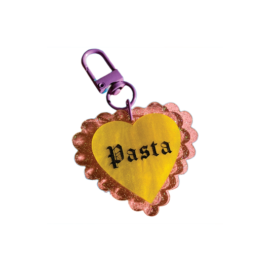 Pasta Heart Keychain or Bag Charm