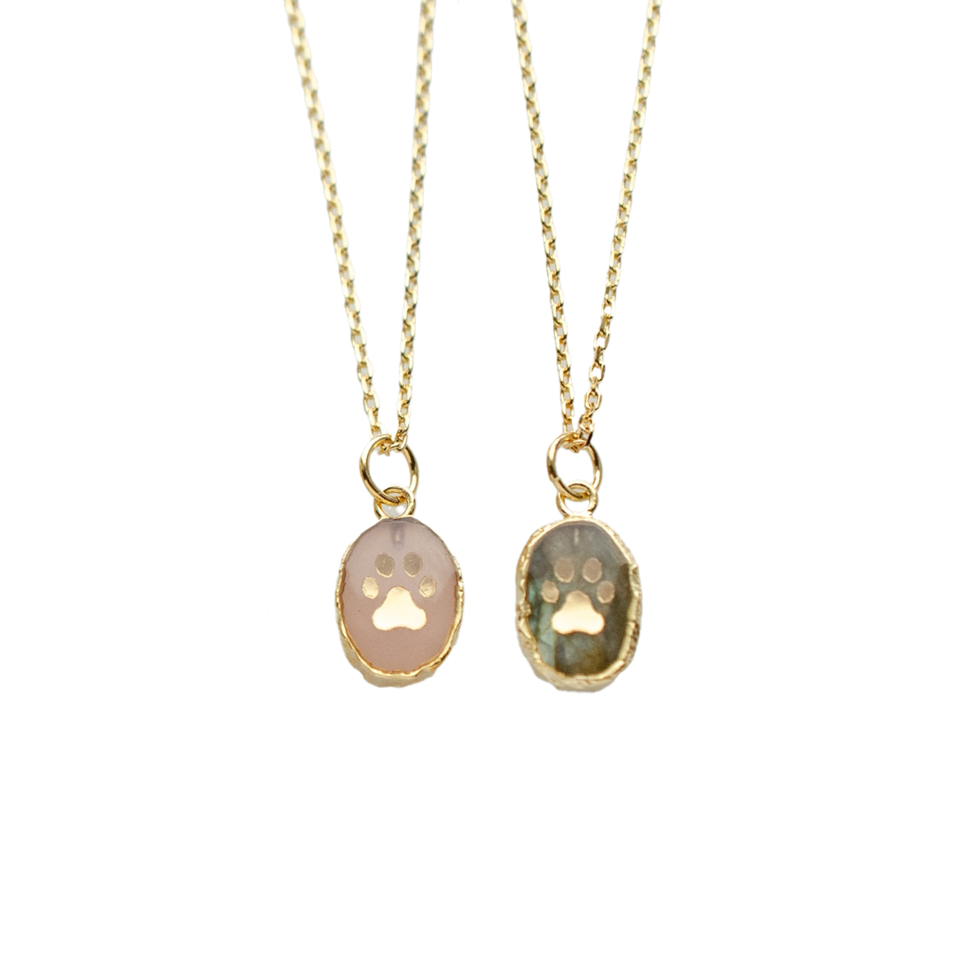 Paw Print Gemstone Necklace