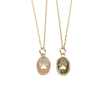 Paw Print Gemstone Necklace
