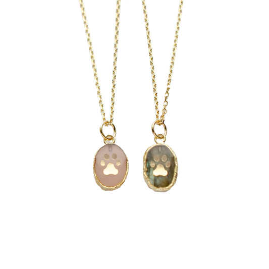 Paw Print Gemstone Necklace