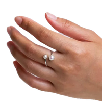 Sterling Silver Adjustable Pearl Ring