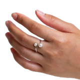 Sterling Silver Adjustable Pearl Ring
