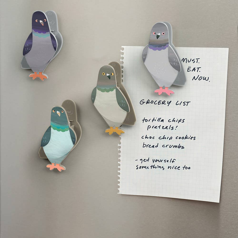 Peckish Pigeon Bag Clips Set of 4