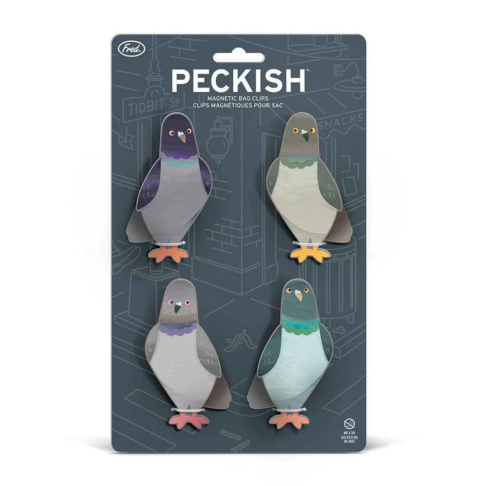 Peckish Pigeon Bag Clips Set of 4
