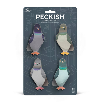 Peckish Pigeon Bag Clips Set of 4
