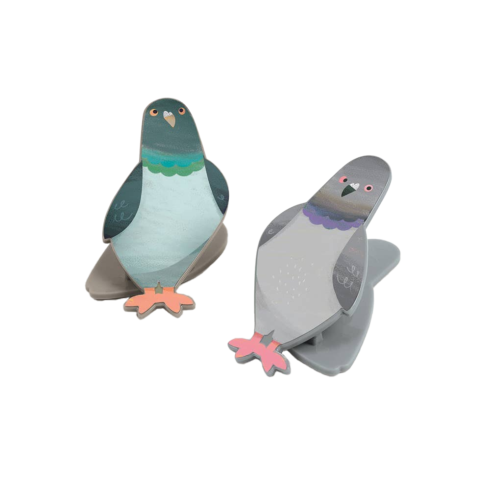 Peckish Pigeon Bag Clips Set of 4