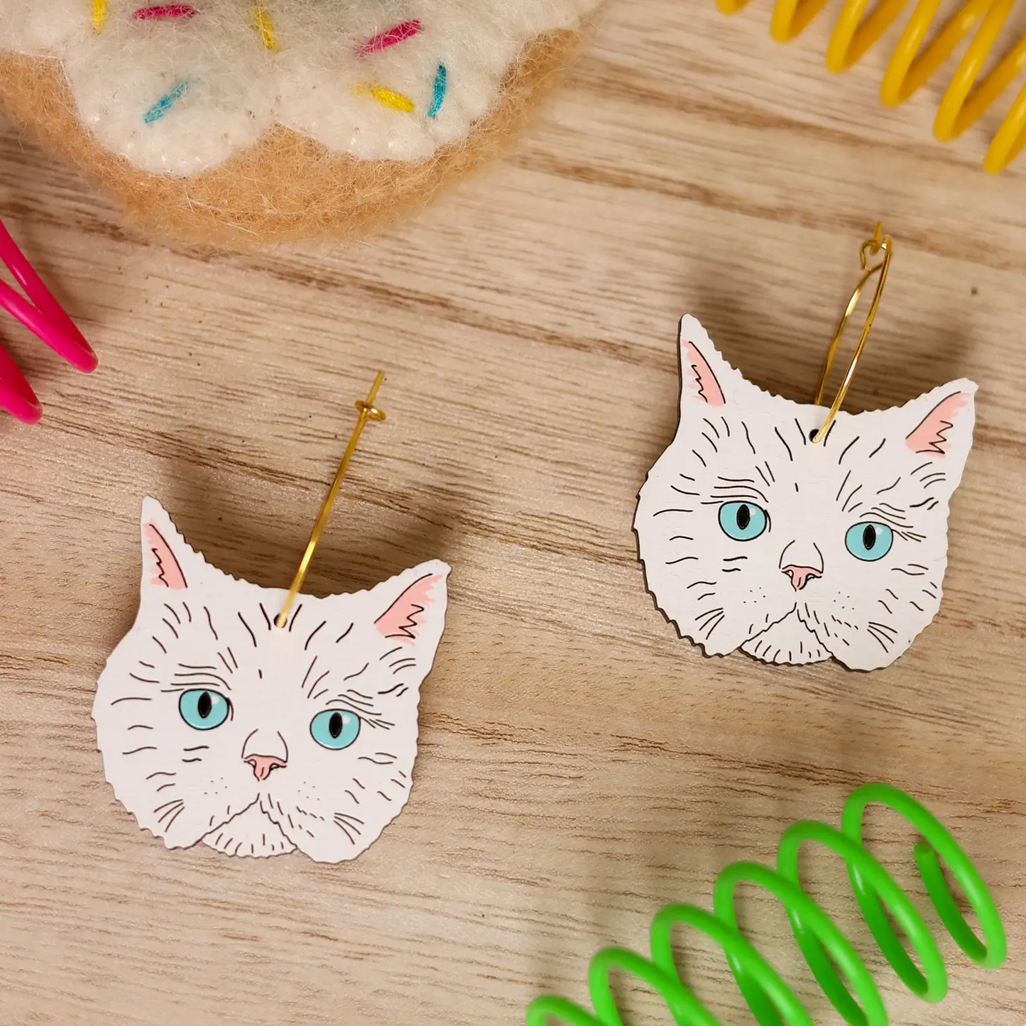 Persian Cat Dangle Earrings