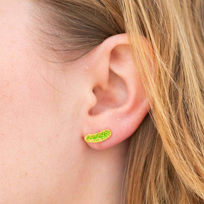 Pickle Enamel Post Earrings