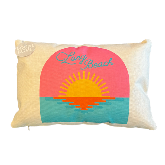 Long Beach Reflecting Sun View Lumbar Pillow